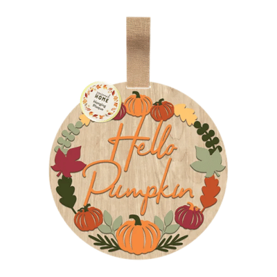 Autumnal Pumpkin Hanging Plaque 30cm