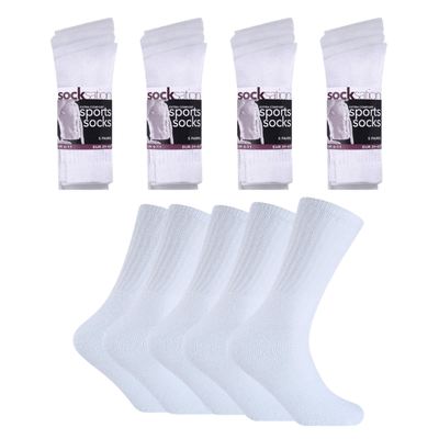 Mens Pro Sports 5 Pack Sports Socks White