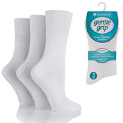 Ladies Diabetic Gentle Grip Socks White