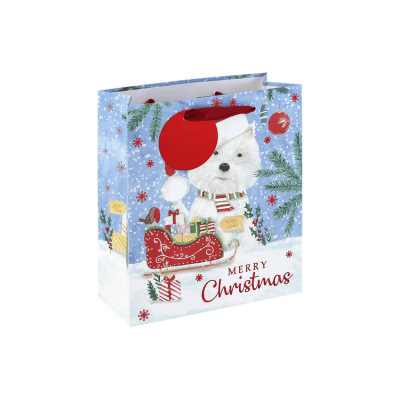 Christmas Westie Medium Gift Bag