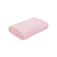 100% Cotton Baby Cellular Blanket Pink 60x90cm