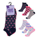 Ladies 3 Pack Spot Heart Design Trainer Socks