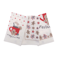 Pack of 3 Christmas Design 100% Cotton Tea Towels - Festive Treats