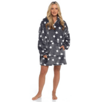 Ladies Sherpa Lined Snuggle Hoodie Star Design