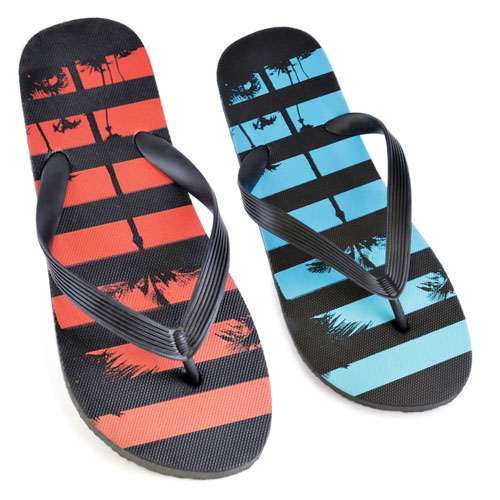 Mens Stripe Palm Tree Flip Flop | Wholesale Footwear | Wholesale Flip ...