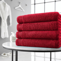 Luxury Wilsford Cotton Bath Sheet Red