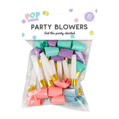 Pastel Party Blowers - 20 Pack