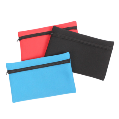 Pencil Case Neoprene 3 Assorted Blue, Red & Black