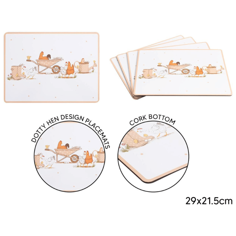 Dotty Hen Placemat 4 Pack