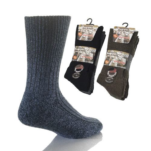 Mens Non Elastic Chunky Socks with Wool
