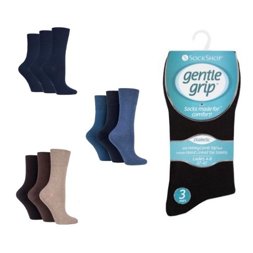 Ladies Diabetic Gentle Grips Socks Bulk Buy