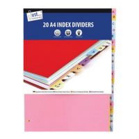A4 A-Z Index Dividers Coloured Card