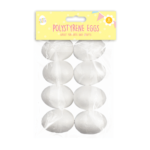 Polystyrene Easter Eggs 8 Pack