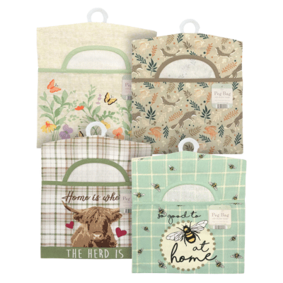 On Trend Design Peg Bags 100% Cotton with Double Hanger