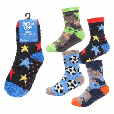 Boys 1 Pair Cosy Socks with Gripper