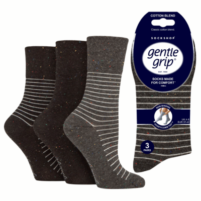 Ladies Gentle Grip Socks Nepped Charcoal
