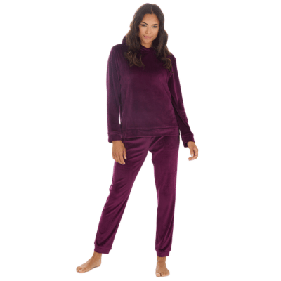Ladies Babysoft Hooded Lounge Set - Purple