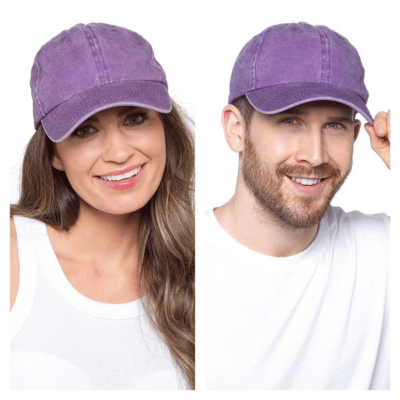 Adults Stone Washed Baseball Cap Lilac
