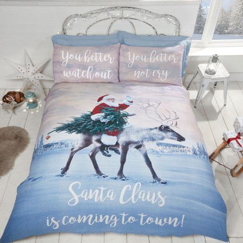 Christmas Duvet Set Santa Claus is Coming To Town