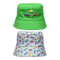 Baby Boys Reversible Car Embroidered Bucket Hat