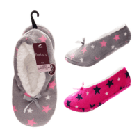 Ladies Sherpa Lined Star Slipper Socks