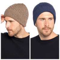 Mens Cable Beanie Hat With Fleece Lining