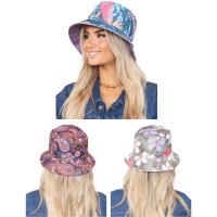 Ladies Bright Summer Designs Reversible Bucket Hat