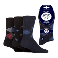 Mens Gentle Grip Argyle Bold Socks