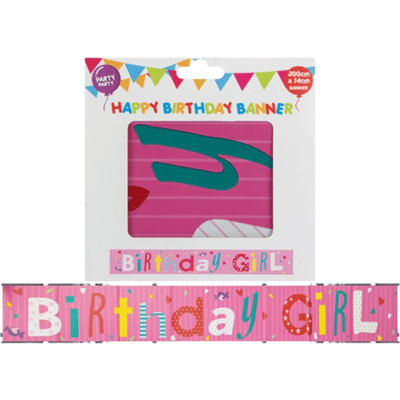 Party Party 3M Foil Banner Birthday Girl - Envelope Box