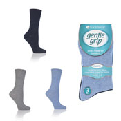 Ladies Diabetic Gentle Grip Socks Denim