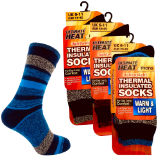 Mens Insulated Thermal Socks Stripe