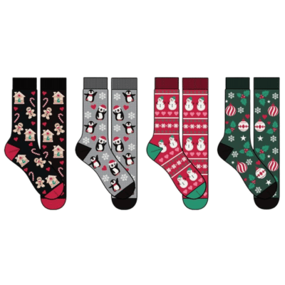 Ladies Novelty Design Christmas Socks - Single Pair Pack