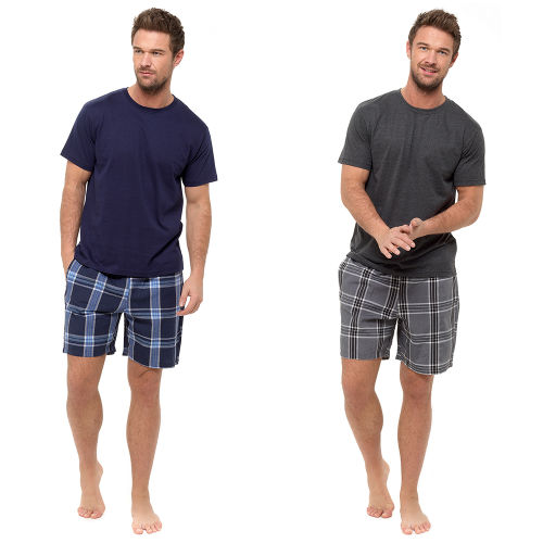Mens Short Sleeved T-Shirt And Checked Shorts | Wholesale Swim Shorts ...