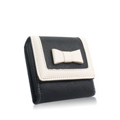 Ladies Small Purse With Bow Black