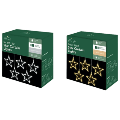 5 LED Star Curtain Lights - Battery Operated