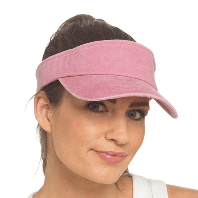 Ladies Stonewashed Visor - Dark Pink