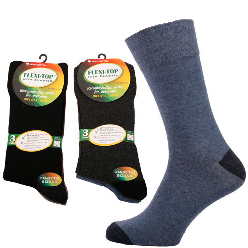 Flexi-Top Non Elastic Diabetic Socks Heel & Toe
