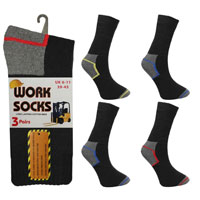 Mens Work Socks Coloured Heel and Toe