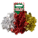 Christmas Tinsel Hair Scrunchies 3 Pack