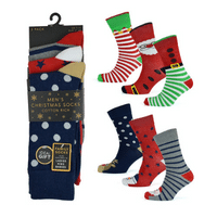 Mens Christmas Design Socks Family 3 Pack