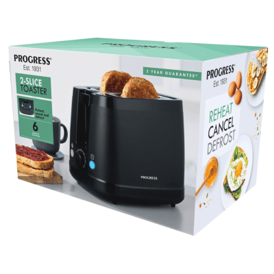 Progress 2-Slice Toaster - Black