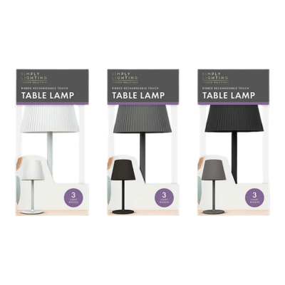 Ribbed Rechargeable Touch Table Lamp