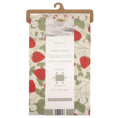 Strawberries Design Wipe Clean Tablecloths 132x178cm