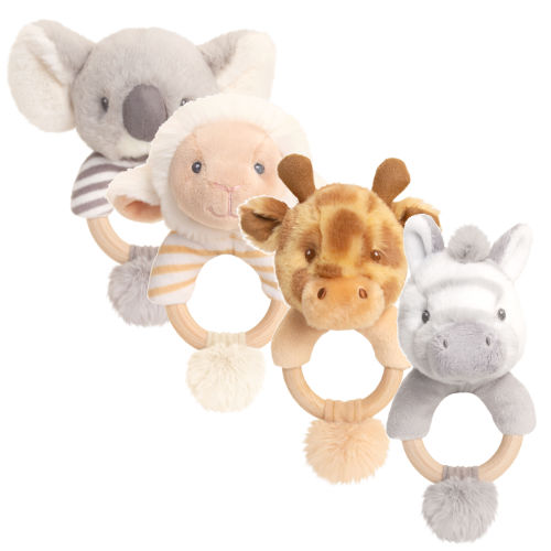 14cm Keeleco Ring Rattles Soft Toy