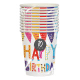 Happy Birthday Paper Cups 10 Pack
