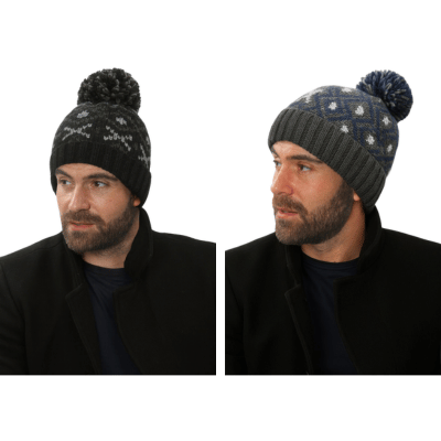 Mens Heat Machine Sherpa Lined Nordic Bobble Hat