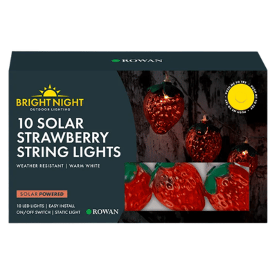 Solar LED Strawberry String Lights 10 Pack