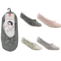 Ladies Sherpa Lined Cozie Slipper Socks