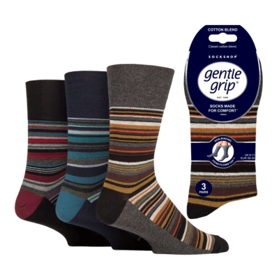 Mens Gentle Grip Socks Dimension Stripe