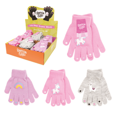 Girls Thermal Magic Gripper Gloves In Display Unit